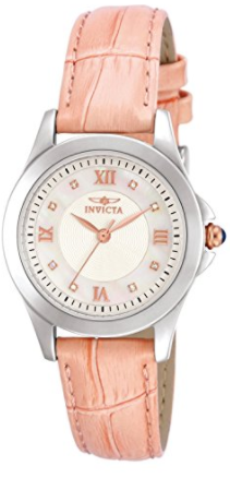 Invicta Women's 12544 Analog Display Angel Diamond-Accented Pink Leather Watch with Interchangeable Straps