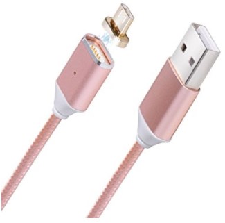 Magnetic Micro USB Cable,Mayskey 2.4 A Nylon Braided Data Transfer Cable 3.3ft for Samsung S7 edge