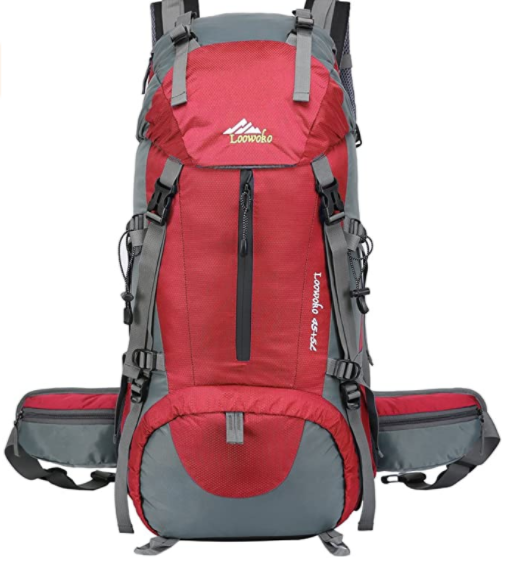 Loowoko Hiking Backpack with Rain Cover Red