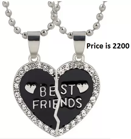 Best Friend Broken Heart Luxury Necklace with Stone