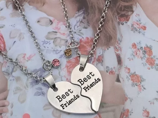 Best Friend Broken Heart Necklace For Friendship Gift