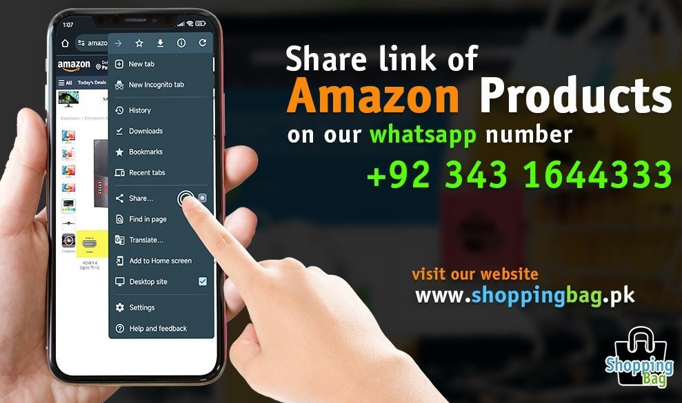 Share Amazon Link and import from USA to Pakistan